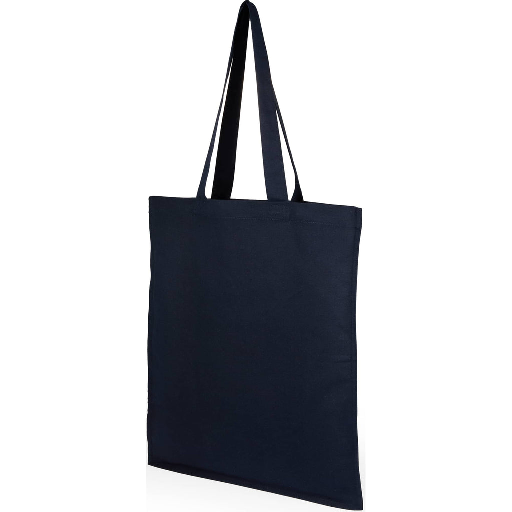 Double Stitched Organic Cotton Tote, 8 oz Transfer - Navy - Left Angle