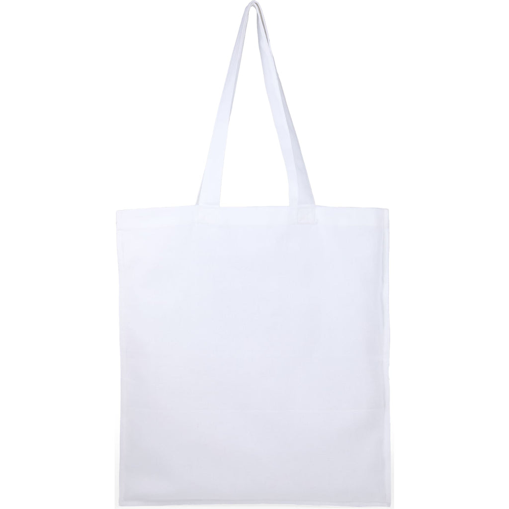 Double Stitched Organic Cotton Tote, 8 oz - White - Back