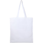 Double Stitched Organic Cotton Tote, 8 oz - White - Back