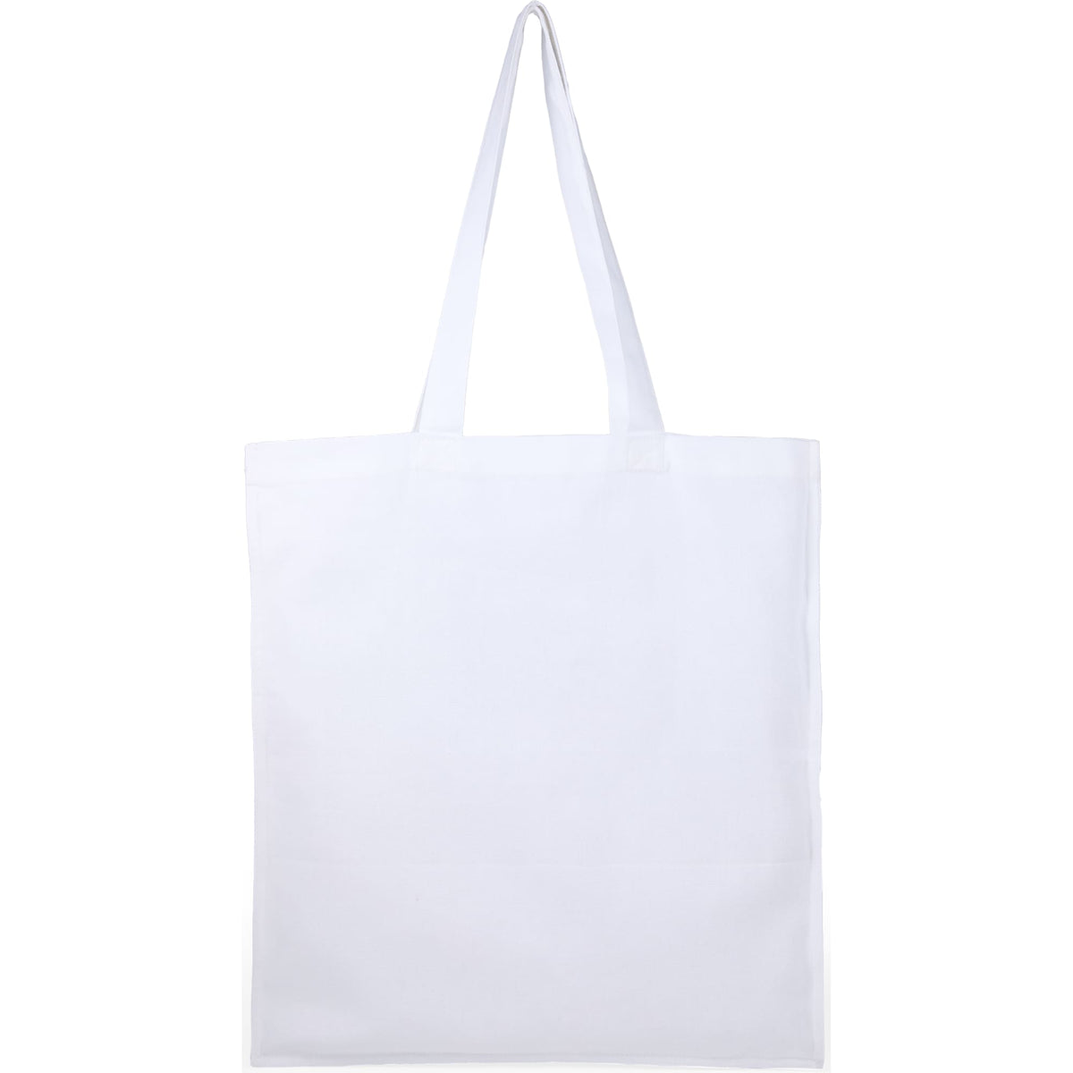 Double Stitched Organic Cotton Tote, 8 oz - White - Back