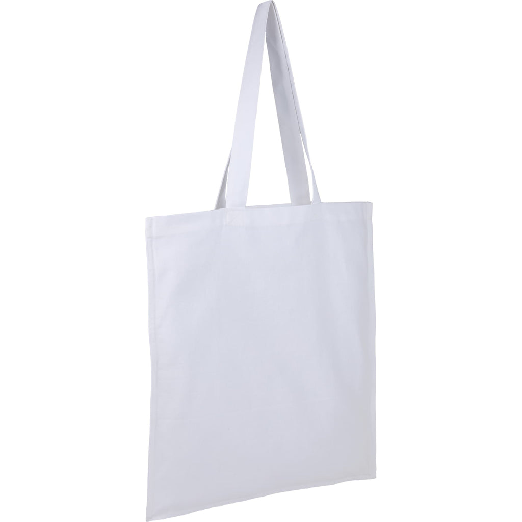 Double Stitched Organic Cotton Tote, 8 oz - White - Right Angle