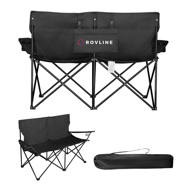 Double Take Folding Chair for Two with Carrying Bag