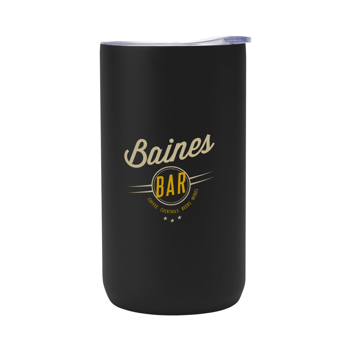 Double Walled Can Cooler, Four-Way, 12 oz - Black - Colorbrite