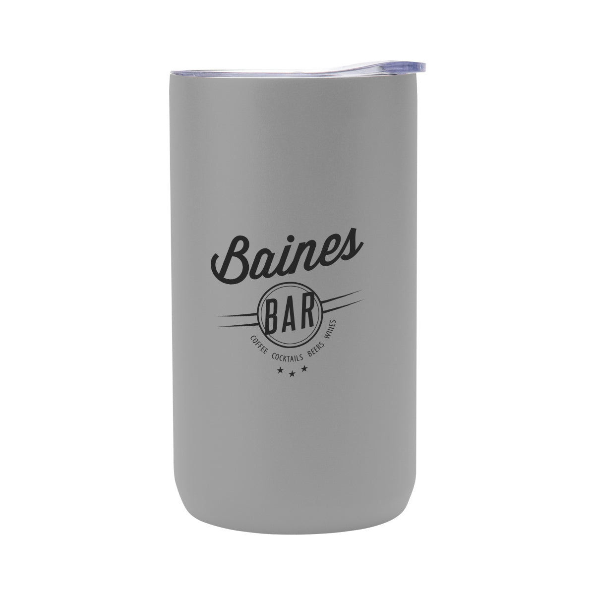Double Walled Can Cooler, Four-Way, 12 oz - Gray - Silk Screen