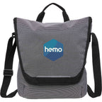 Dover Messenger Bag with Laptop Sleeve in Recycled PET - Gray - Front
