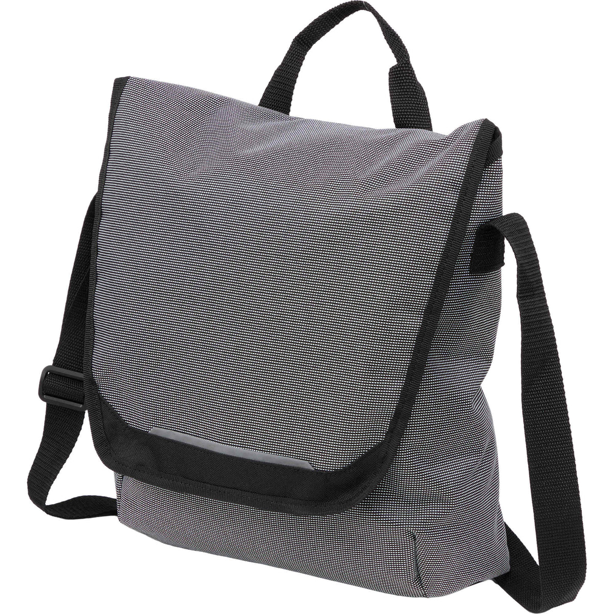 Dover Messenger Bag with Laptop Sleeve in Recycled PET - Gray - Left Angle