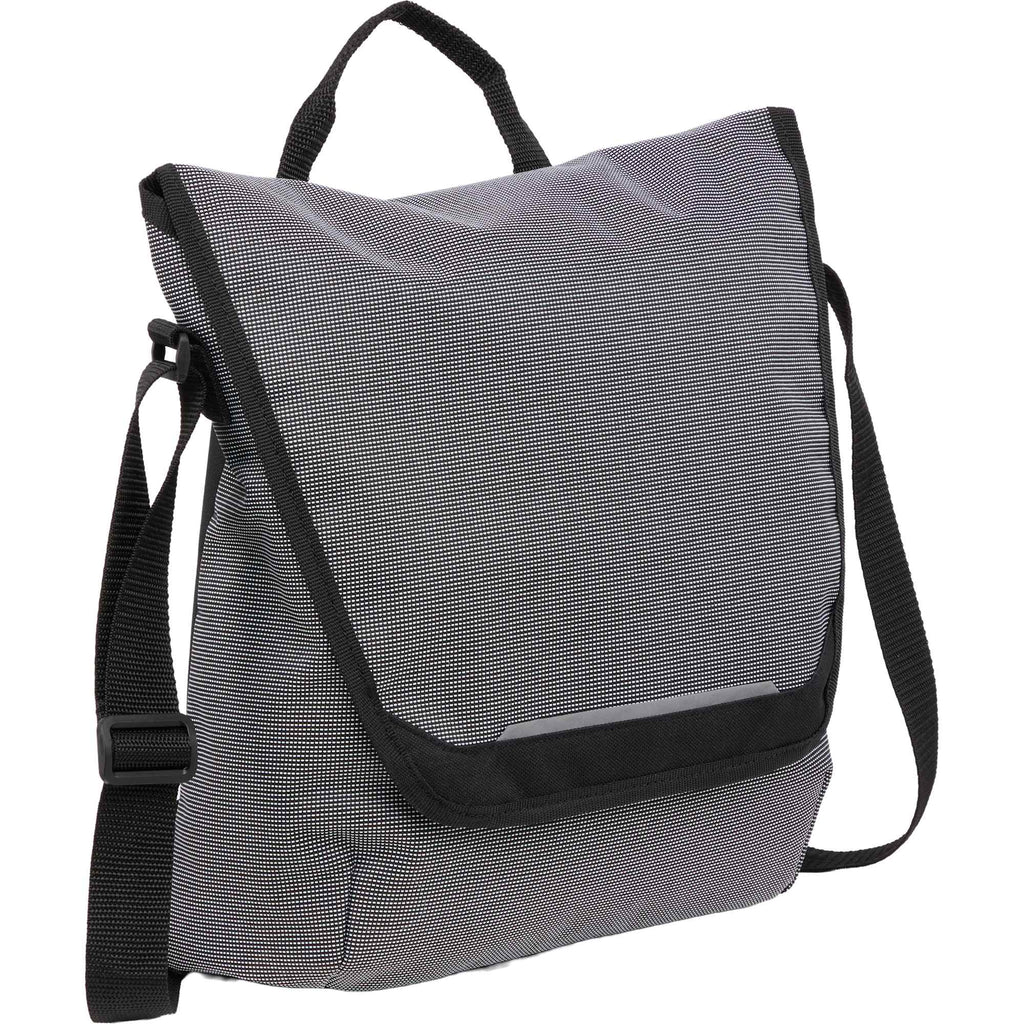 Dover Messenger Bag with Laptop Sleeve in Recycled PET - Gray - Right Angle