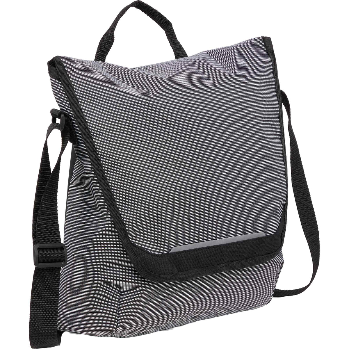 Dover Messenger Bag with Laptop Sleeve in Recycled PET - Gray - Right Angle