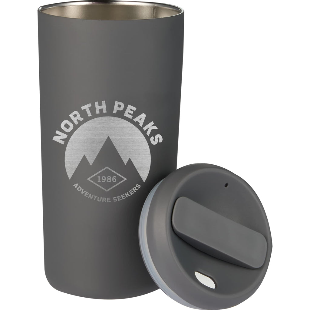 Drake Recycled Tumbler with Twist Lid, 16 oz Laser Engraving - Gray - Lid Front