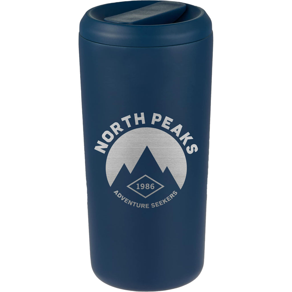Drake Recycled Tumbler with Twist Lid, 16 oz Laser Engraving - Midnight Blue - Front