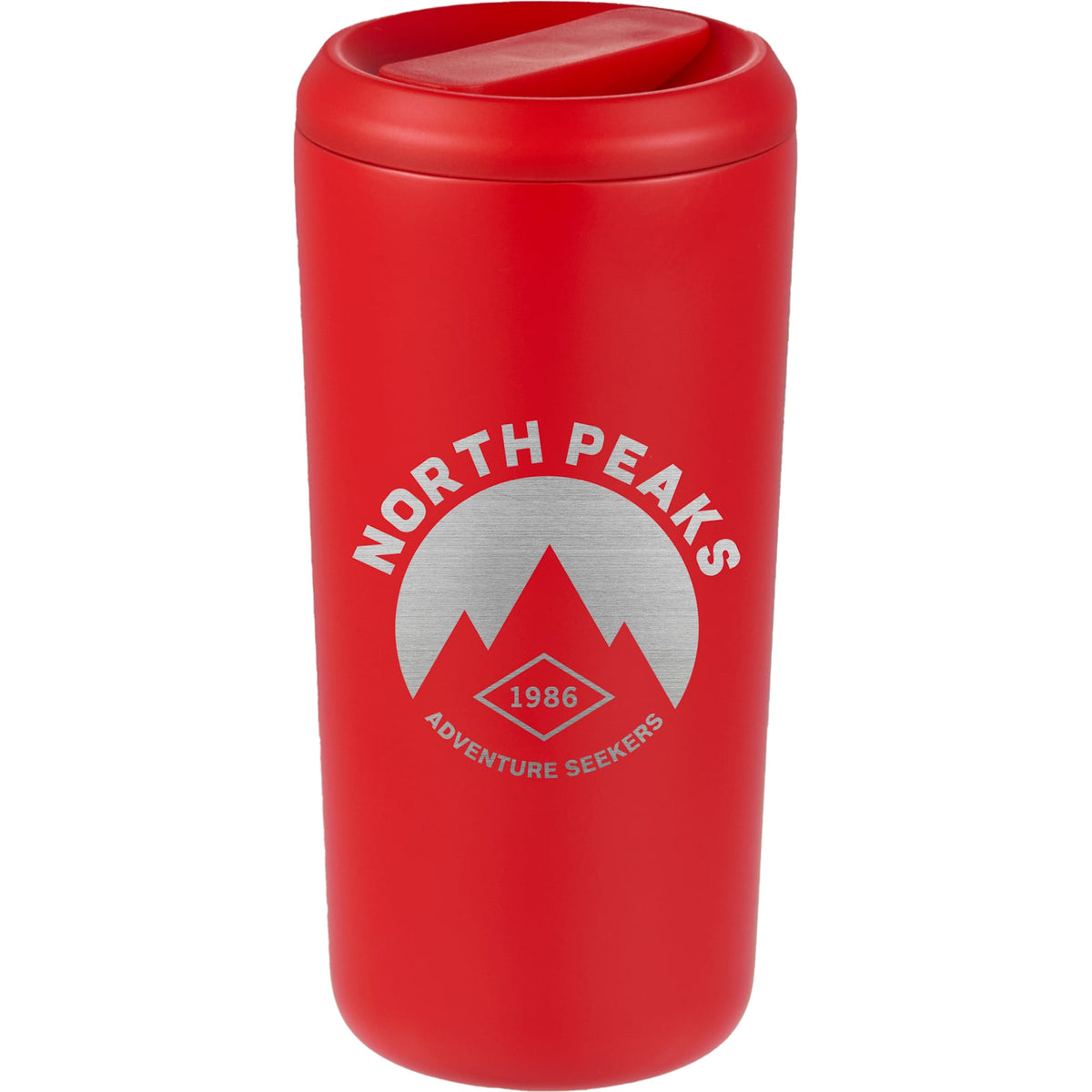 Drake Recycled Tumbler with Twist Lid, 16 oz Laser Engraving - Red - Front