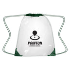 Drawstring Backpack in Clear EVA - Forest Green - Silk Screen