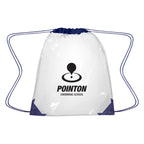 Drawstring Backpack in Clear EVA - Navy - Silk Screen