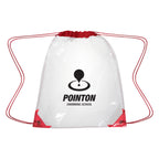 Drawstring Backpack in Clear EVA - Red - Silk Screen