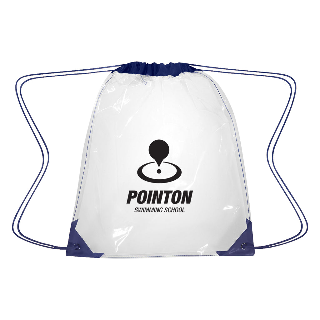Drawstring Backpack in Clear EVA - Silk Screen