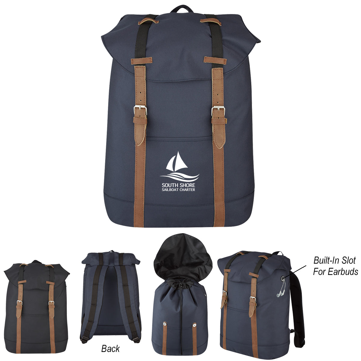Drawstring Backpack with a Flap