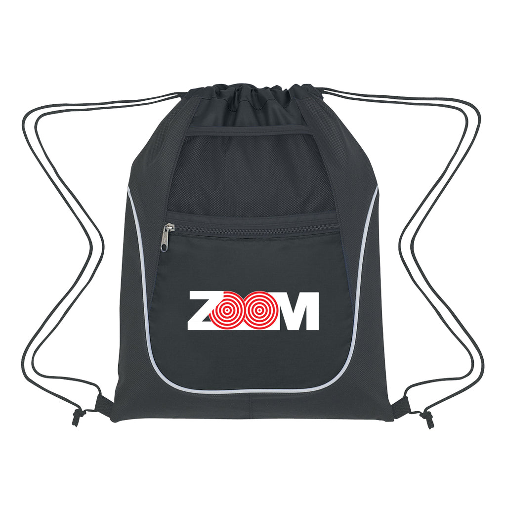 Drawstring Sports Pack with Two Pockets - Colorbrite