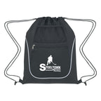 Drawstring Sports Pack with Two Pockets - Silk Screen