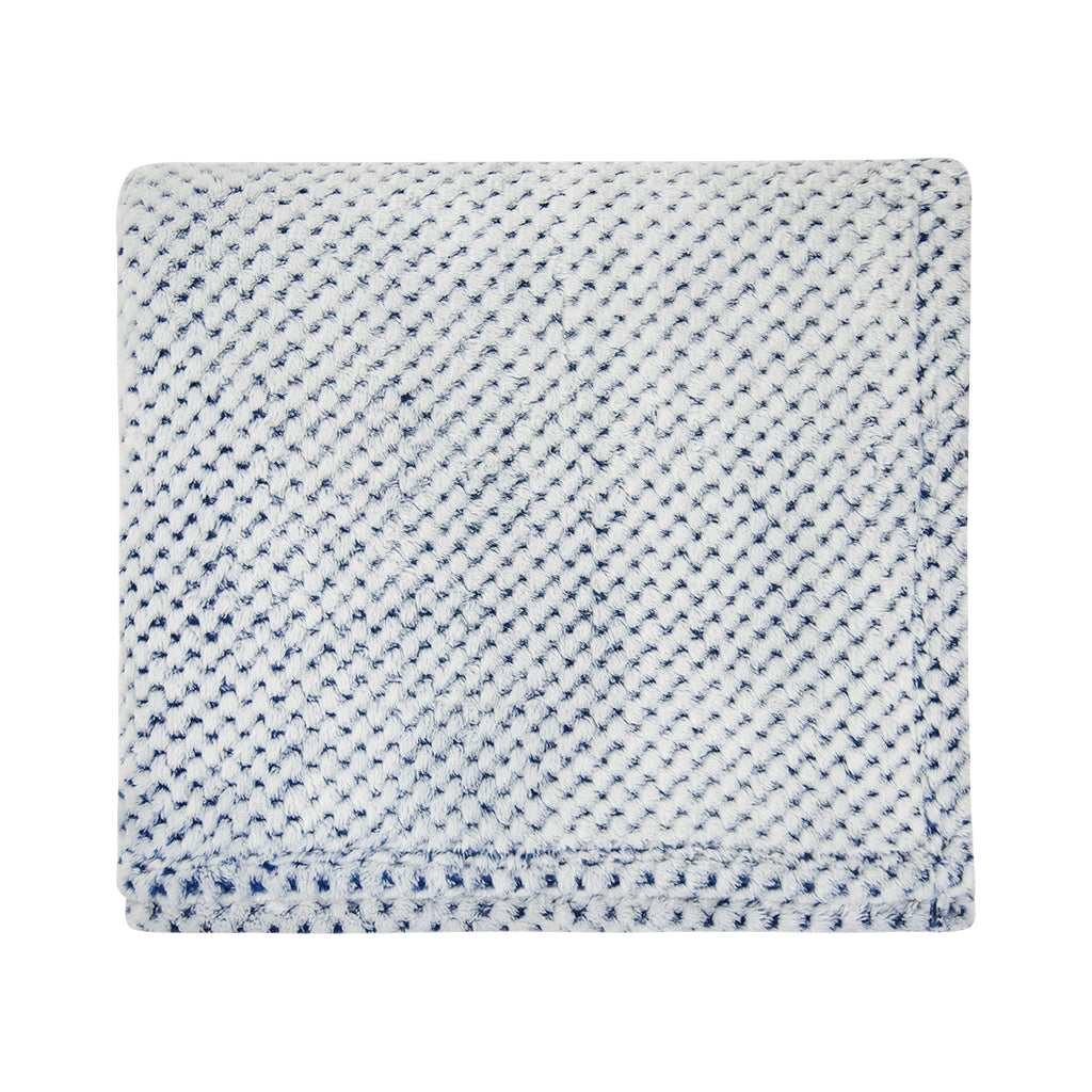 Dream Weaver Plush Blanket in Recycled PET - Navy - Front