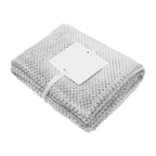 Dream Weaver Plush Blanket in Recycled PET - White with Gray - Card_Blank