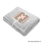 Dream Weaver Plush Blanket in Recycled PET - White with Gray - Card