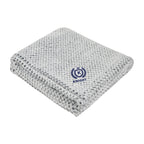 Dream Weaver Plush Blanket in Recycled PET - White with Gray - Embroidery