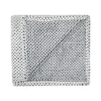 Dream Weaver Plush Blanket in Recycled PET - White with Gray - Folded