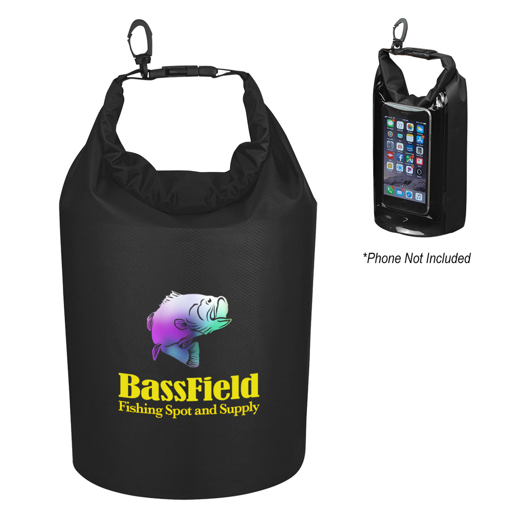 Dry Bag with Window, Waterproof - Clear with Black - Colorbrite