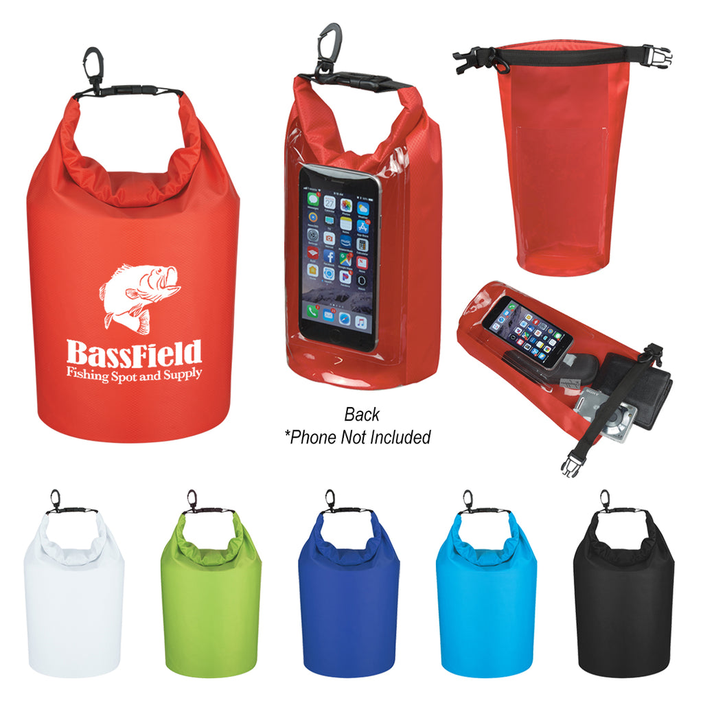 Dry Bag with Window, Waterproof - Clear with Black