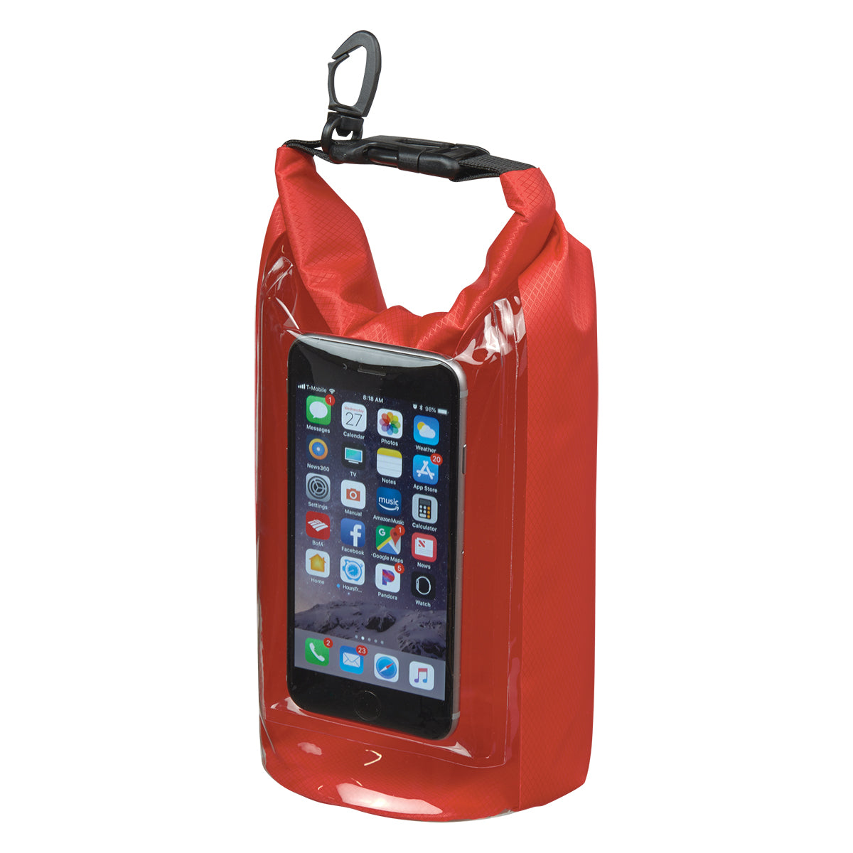 Dry Bag with Window, Waterproof - Red - Phone