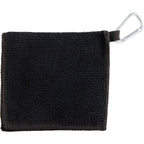Dual Layer Golf Scrubber Towel with Clip - Black - Back