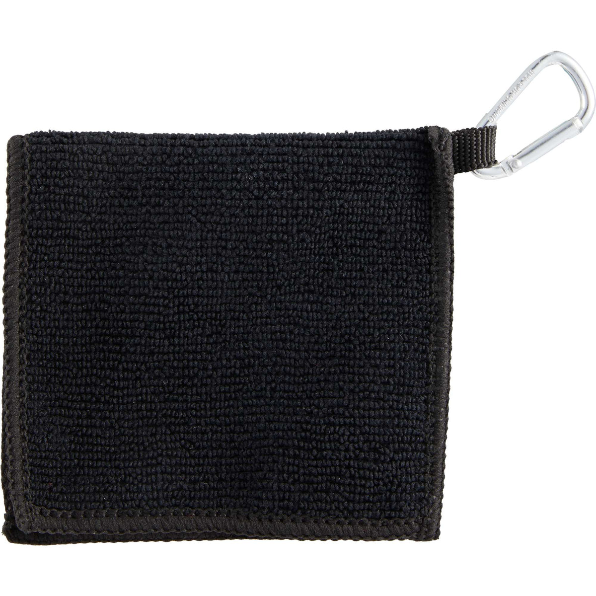 Dual Layer Golf Scrubber Towel with Clip - Black - Back