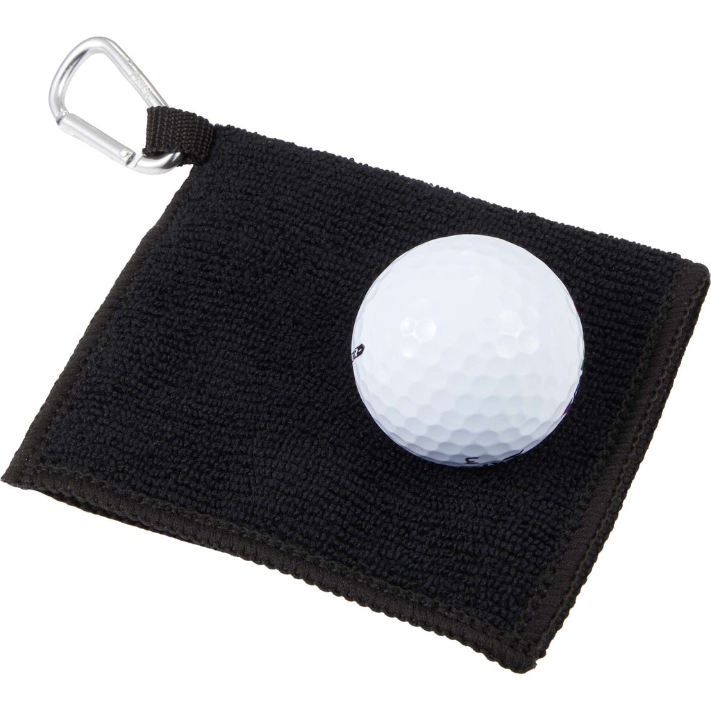Dual Layer Golf Scrubber Towel with Clip - Black - Detail 2