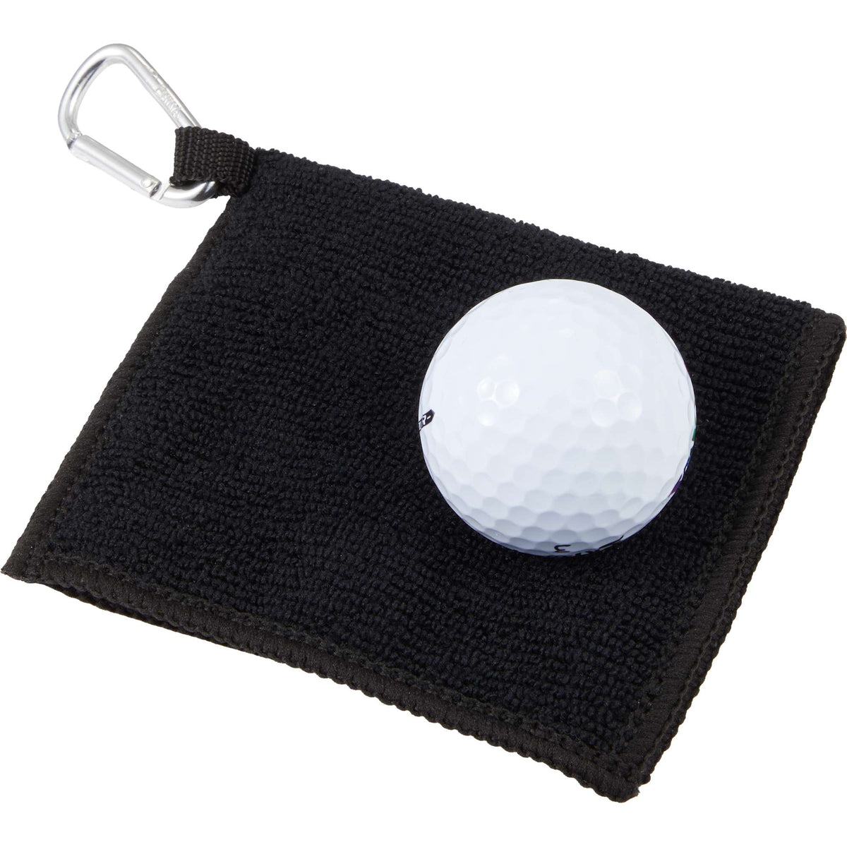 Dual Layer Golf Scrubber Towel with Clip - Black - Detail 2