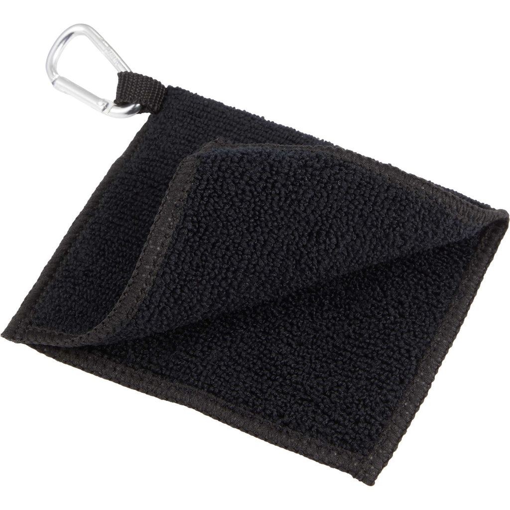 Dual Layer Golf Scrubber Towel with Clip - Black - Detail 3