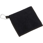 Dual Layer Golf Scrubber Towel with Clip - Black - Right Angle