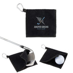 Dual Layer Golf Scrubber Towel with Clip Full Color - Black - Default