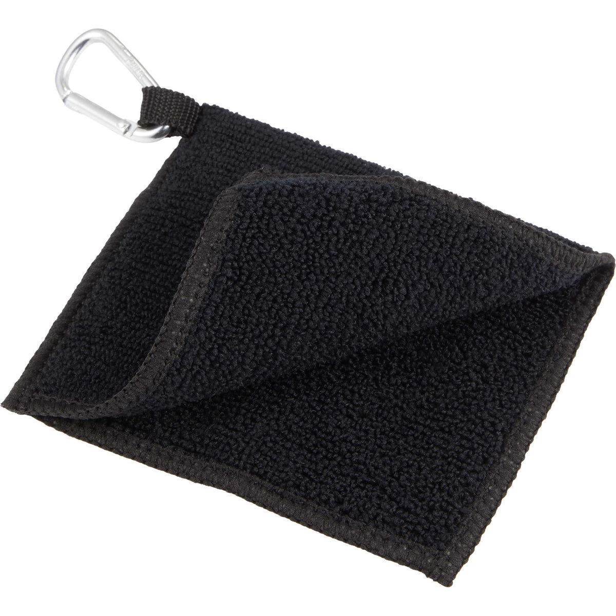 Dual Layer Golf Scrubber Towel with Clip Full Color - Black - Detail 3