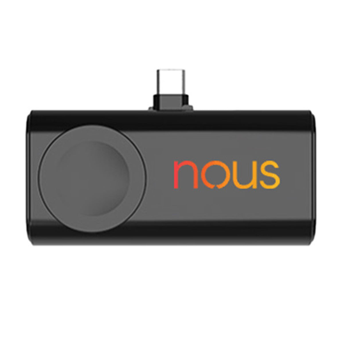 Dual Plug Power Bank with Watch Charger, 5,000 mAh - Black - Full Color