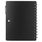 Dual Pocket Spiral Notebook with RPET Pen, 5 x 7 Inches - Black - Back