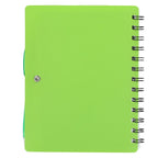 Dual Pocket Spiral Notebook with RPET Pen, 5 x 7 Inches - Lime - Back