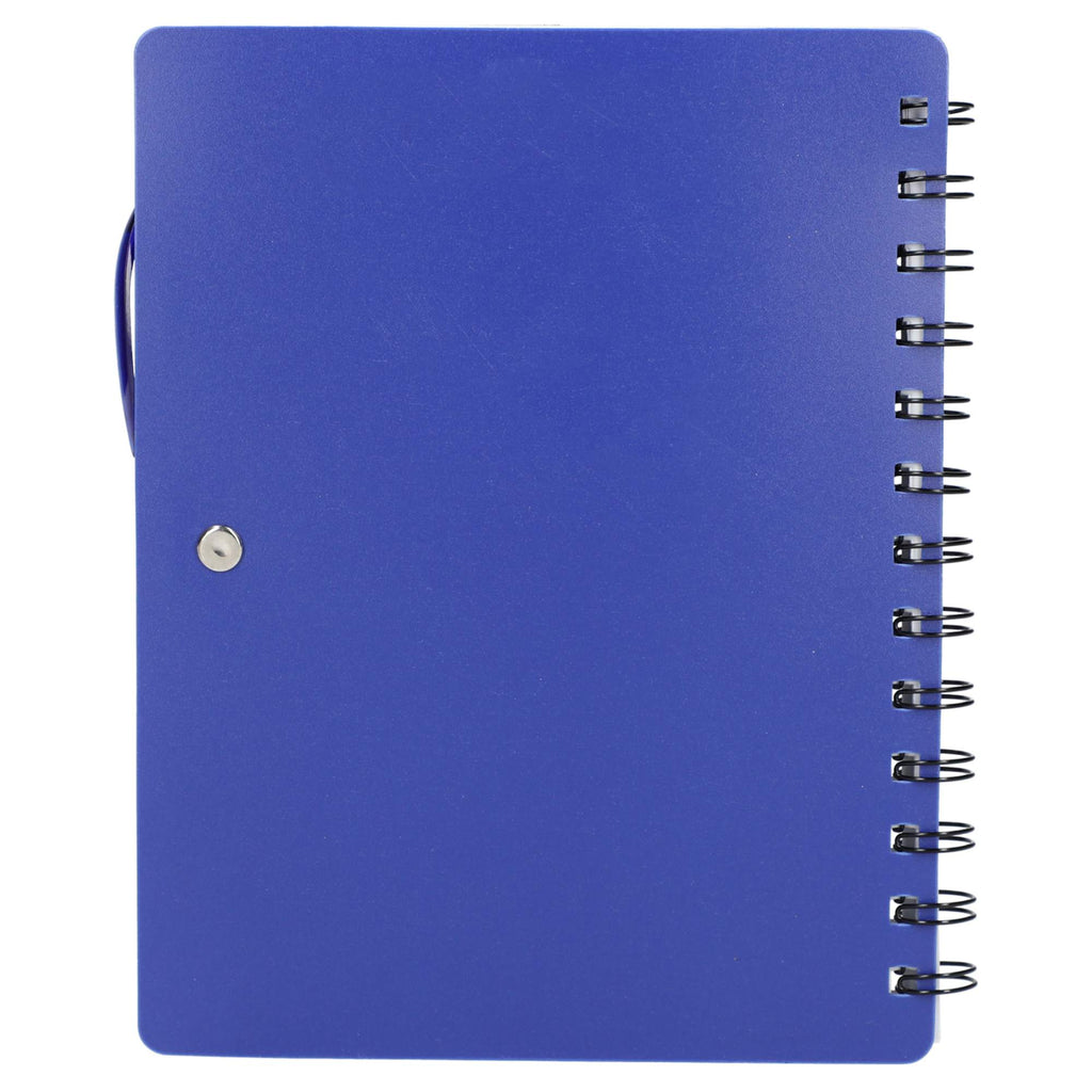 Dual Pocket Spiral Notebook with RPET Pen, 5 x 7 Inches - Purple - Back