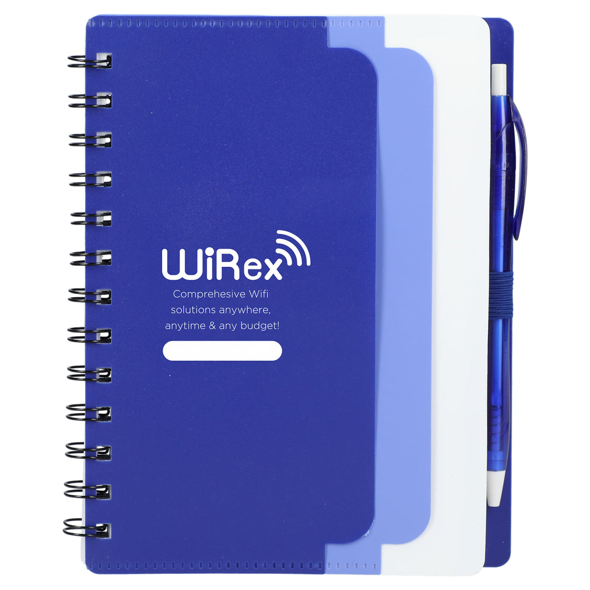 Dual Pocket Spiral Notebook with RPET Pen, 5 x 7 Inches - Purple - Front