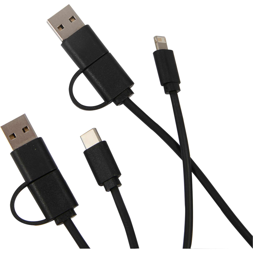 Dual Power Charging Cable Kit with Pouch Transfer - Black - Right Angle