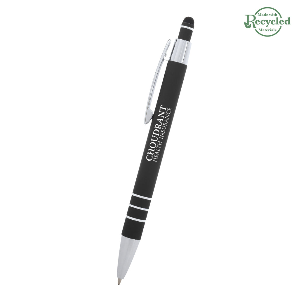 Dublin Pen with Stylus - Black - Silk Screen