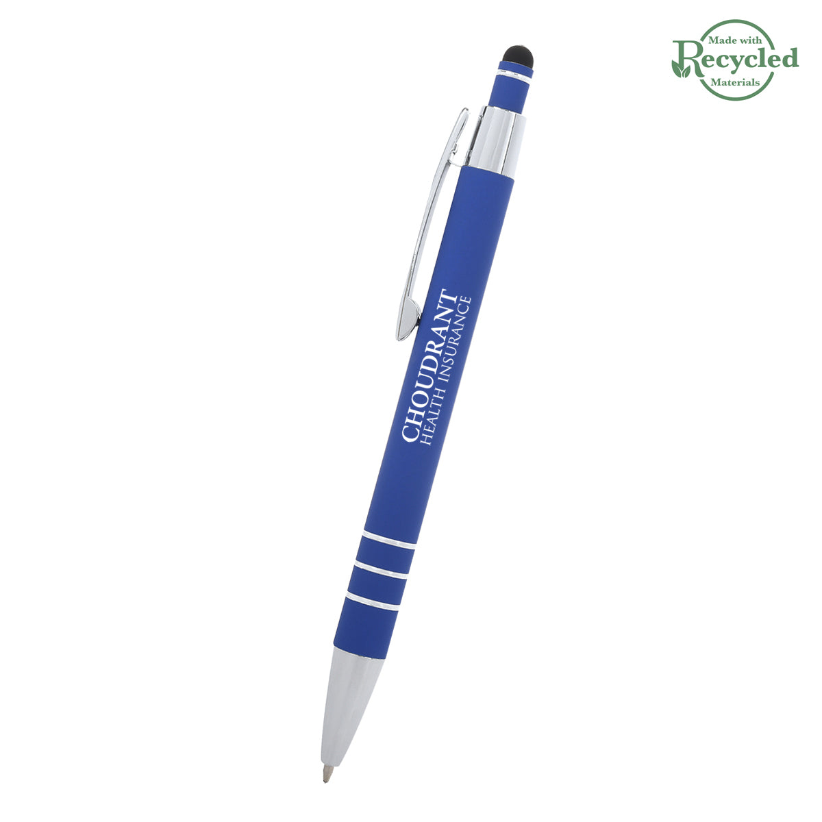 Dublin Pen with Stylus - Royal Blue - Silk Screen