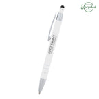 Dublin Pen with Stylus - White - Silk Screen