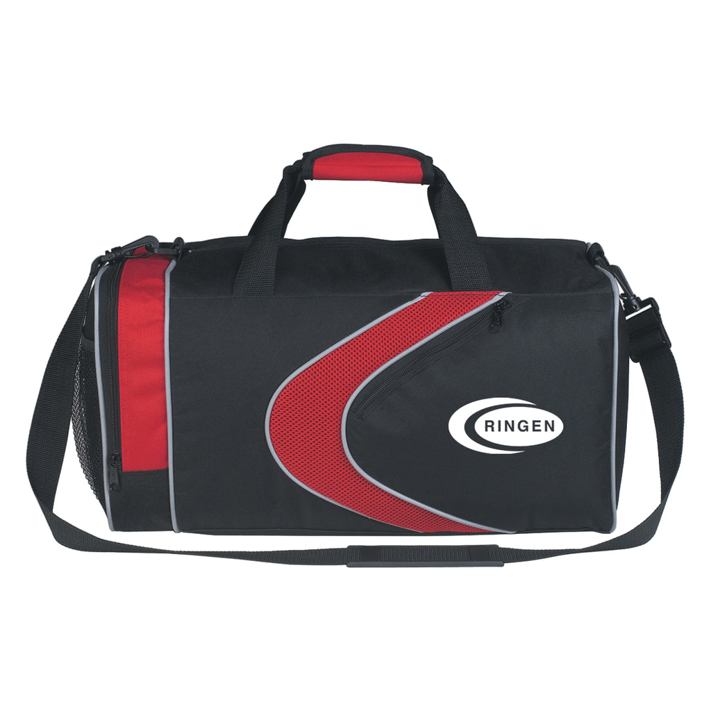 Duffel Bag for Sports - Red/Black - Silk Screen