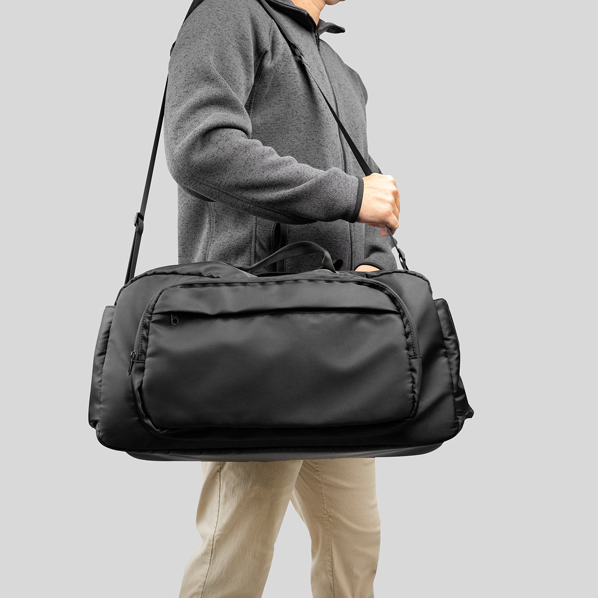 Duffel Bag, WanderLuxe Embroidery - Black - Inuse