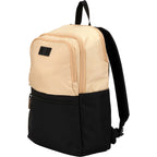 Duo Color Block Backpack in Recycled Polyester, 15 Inch - Black - Left Angle